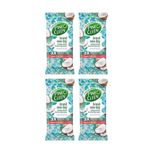 4x 110pc Pine O Cleen Wipes Disinfecting Coconut And Sea Salt Cleaning Pack