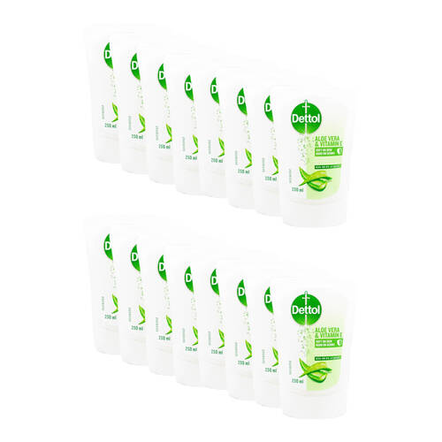 16PK Dettol No Touch Antibacterial Handwish Refill Aloe Vera & Vitamin E 250ml