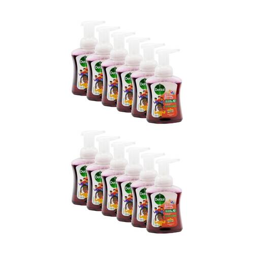 12PK Dettol Handwash Colour Foaming Kids Antibacterial Ready Steady Berry 250mL