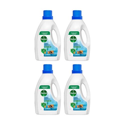 4PK Dettol Homes With Pets Laundry Sanitiser Fresh Breeze Fragrance 1.5L