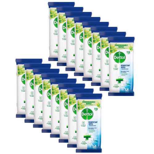 16x 110pc Dettol Wipes Disinfectant Household Grade Fresh Cleaning Product