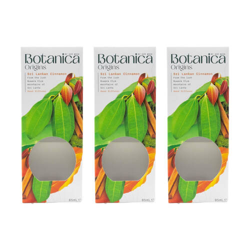 3PK Air Wick Botanica Origins Reed Diffuser 85ml Sri Lankan Cinnamon