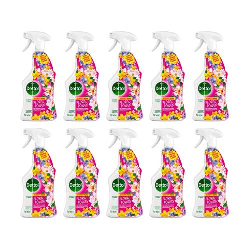 10PK Dettol Multipurpose Cleaner Serenity Home Floral Power Surface Spray 750ml