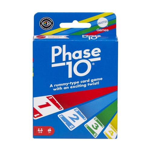 Mattel Phase 10 Rummy-Style Kids/Family Travel/Party Card Game Age 7y+