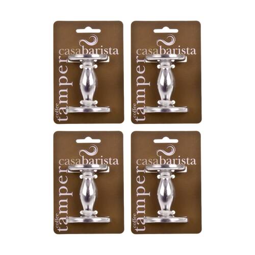 4PK Casabarista Polished Aluminium Coffee Tamper Dual Size 50mm & 55mm