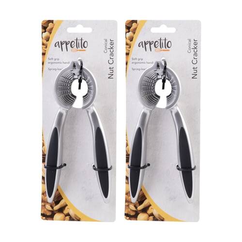 2PK Appetito Conical Nut Cracker Kitchen Tool W/ Soft Grip Ergonomic Handle