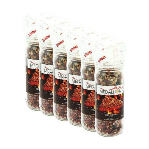 6PK Medallion Barbeque Flavoured Twist Grinder BBQ Cooking Condiment 65g