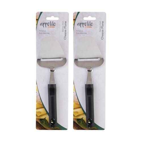 2PK Appetito Stainless Steel Cheese Plane Kitchen Tool W/ Black Handle