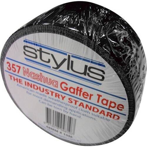 Nashua 10Mt X 48mm Gaffer Tape Black Waterproof Cloth Industrial Heavy Duty