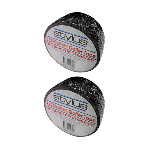 2PK Nashua 10Mt X 48mm Gaffer Tape Black Waterproof Cloth Industrial Heavy Duty