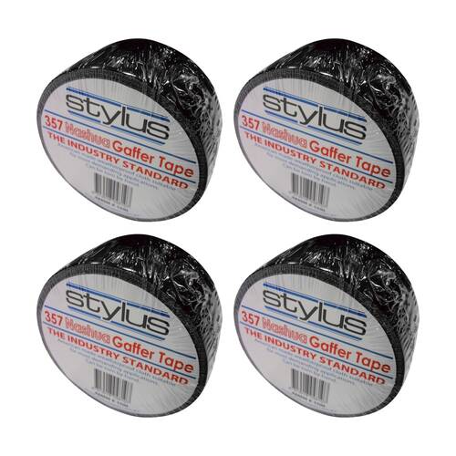4PK Nashua 10Mt X 48mm Gaffer Tape Black Waterproof Cloth Industrial Heavy Duty