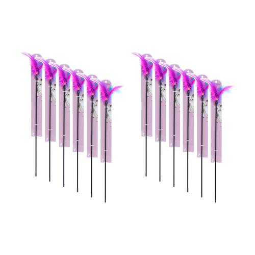 12x Paws And Claws Feather Teaser Dangler Pet Cat Play Toy 60cm Assorted