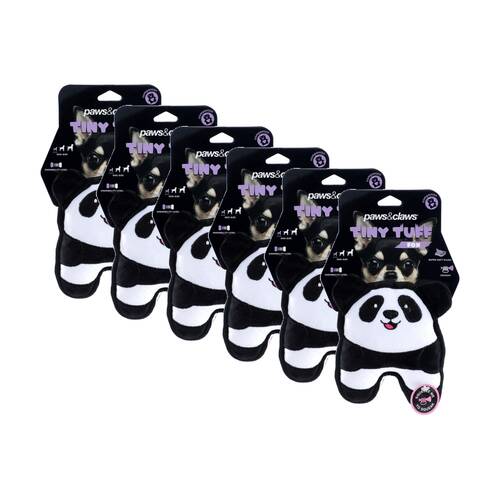 6x Paws And Claws Tiny Tuff Plush Squeaky Animals Pet Dog Chew/Cuddle Toy Assorted