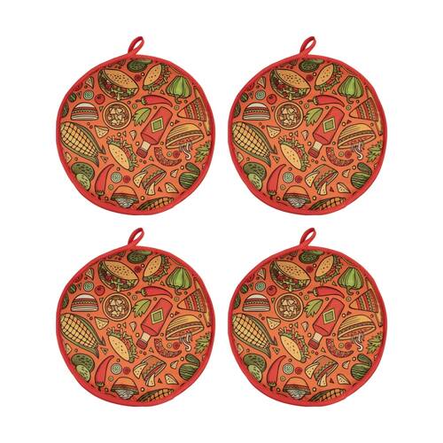 4PK Appetito Microwave Safe Tortilla Warmer Pouch Kitchen Accessory