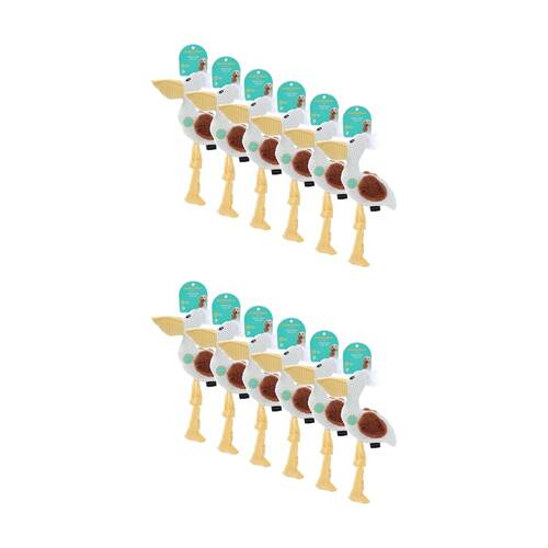 12x Paws And Claws Plush Crane Interactive Pet Dog Chew/Cuddle Squeaker Toy 33x14cm