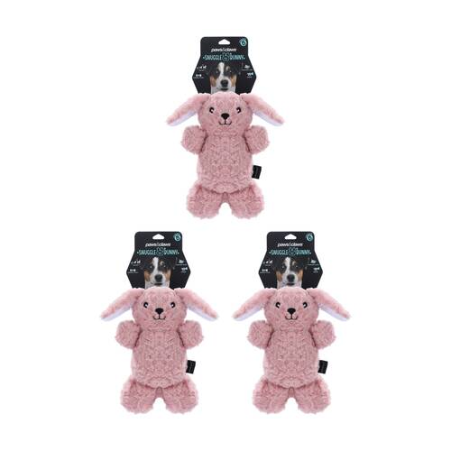 3x Paws And Claws Snuggle Plush 32x21cm Squeaky Chew/Cuddle Pet Dog Toy Assorted