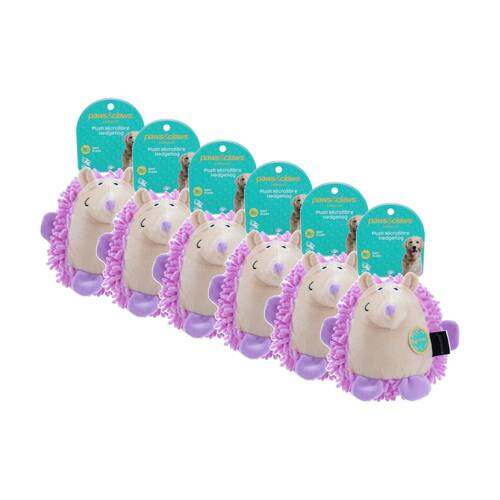 6x Paws And Claws Plush Hedgehog Pet Dog Chew/Cuddle Squeaker Toy Assorted