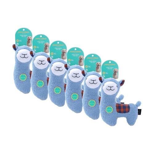 6x Paws And Claws Plush Llama Pet Dog Chew/Cuddle Squeaker Toy 21x27cm Assorted