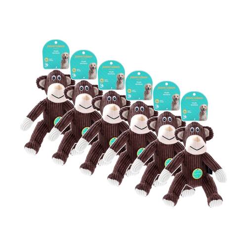 6x Paws And Claws Puppy Plush Jungle Pet Dog Chew/Cuddle Squeaker Toy Assorted