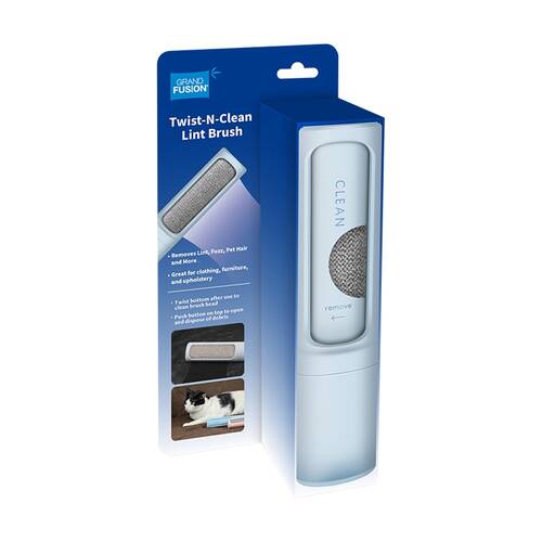 Grand Fusion Reusable Twist-N-Clean Clothing Lint Brush Roller Blue