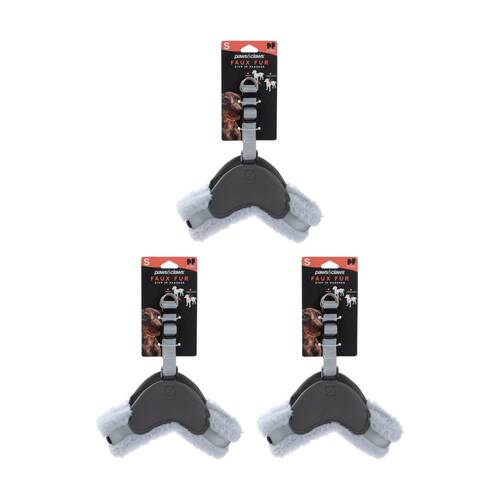 3x Paws And Claws Faux Fur Leather Pet Dog Harness Small 30-42cm Assorted