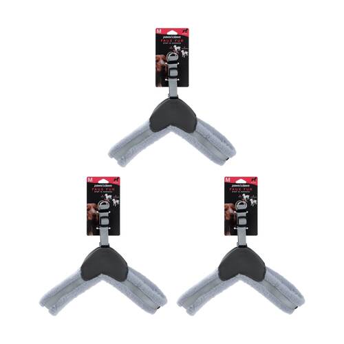 3x Paws And Claws Faux Fur Leather Pet Dog Harness Medium 30-42cm Assorted