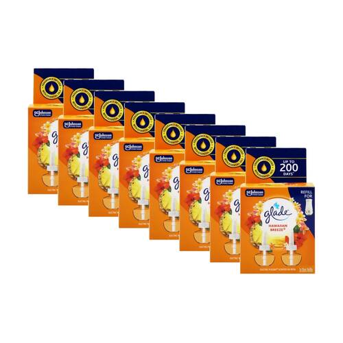 8x 2pc Glade Scented Oil Refill Hawaiian Breeze Air Care Fragrance Kit 20ml