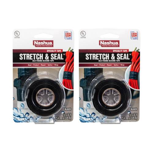 2PK Nashua 3M Stretch & Seal Silicon Tape Amalgamating Repair Black
