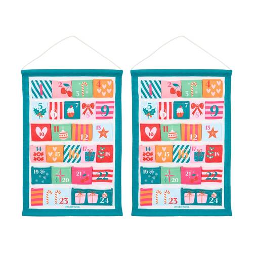 2PK Annabel Trends Reusable Fabric Christmas Advent Calendar 39x58.5cm