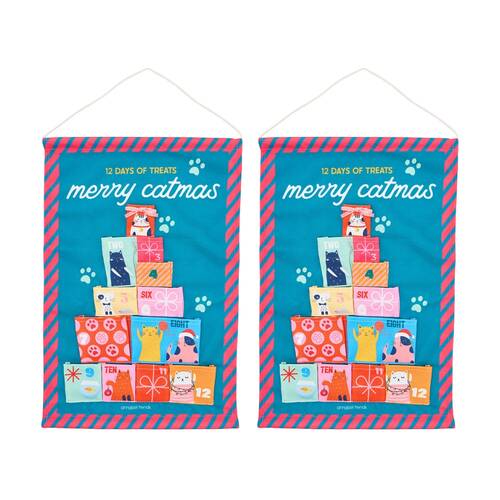 2PK Annabel Trends Reusable Cat Christmas Advent Calendar 39x58.5cm
