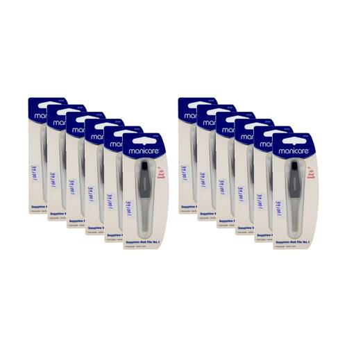 12PK Manicare Sapphire Nail File No1 Dual Grade Coarse Fine Beauty Care Tool