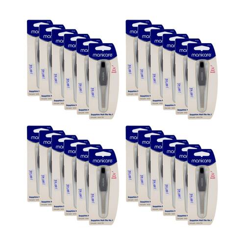 24PK Manicare Sapphire Nail File No1 Dual Grade Coarse Fine Beauty Care Tool