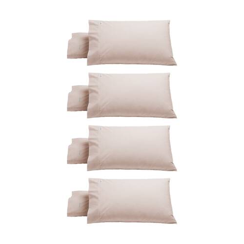 4x 2pc Bianca Heston 300TC Cotton Percale Standard Size Pillowcases Pink 48x74cm