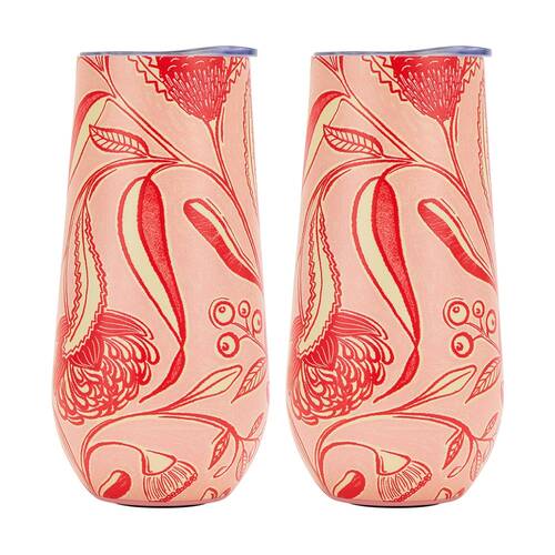 2PK Annabel Trends Sparkling Flute Double Walled Tumbler Trailing Natives 175ml