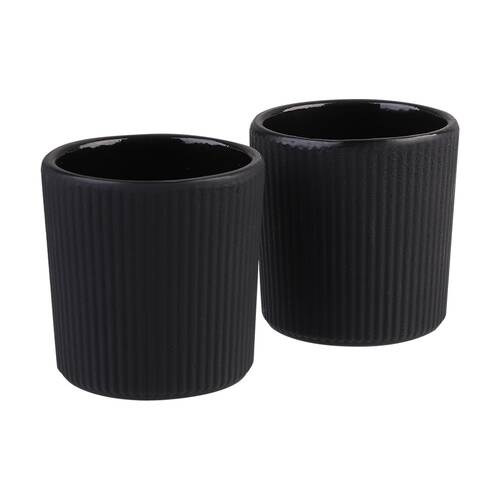 2pc Teaology Cast Iron Heat Retaining?Tea Cup Set Serenity Black 120ml
