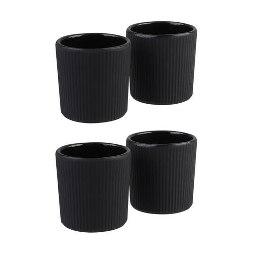 2x 2pc Teaology Cast Iron Heat Retaining Tea Cup Set Serenity Black 120ml