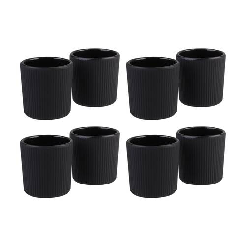 4x 2pc Teaology Cast Iron Heat Retaining Tea Cup Set Serenity Black 120ml