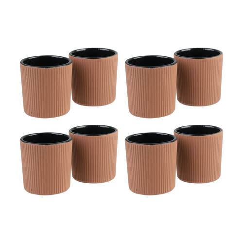 4x 2pc Teaology Cast Iron Heat Retaining Tea Cup Set Serenity Sandstone 120ml