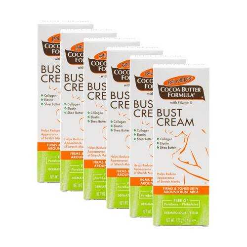 6PK Palmers Cocoa Butter W/ Vitamin E Firming & Toning Bust Cream 125g