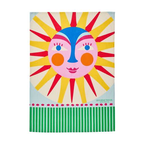 Annabel Trends Kitchen Tea Towel Fiesta Sun Print 100% Cotton 70x50cm