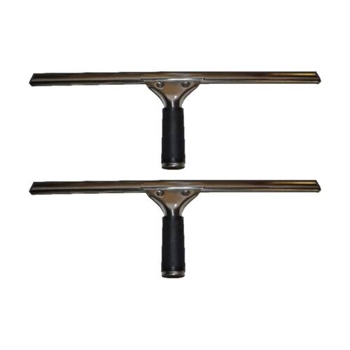 2PK Edco Economy Stainless Steel Squeegee Easy Change Rubber Blade 45cm