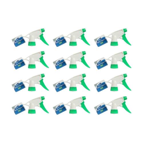 12PK Edco Adjustable Setting 257mm Stem Spray Trigger For Use With 500ml Green
