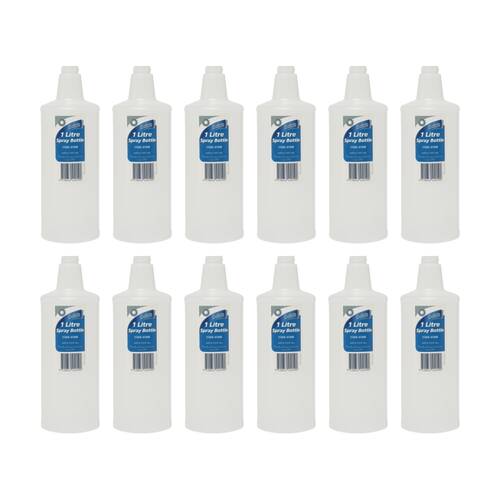 12PK Edco Large Diameter Moulded Measurement Reusable Spray Bottle 1L