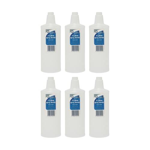6PK Edco Large Diameter Moulded Measurement Reusable Spray Bottle 1L