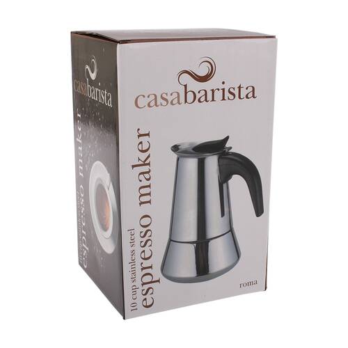 Casabarista Roma 10 Cup Durable Stainless Steel Espresso Maker