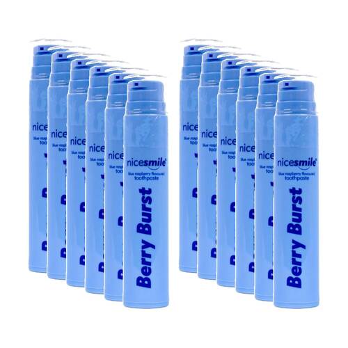 12PK Nice Smile Flavoured Toothpaste 60mL Cotton Candy/Gummy/Blue Rasp Assorted