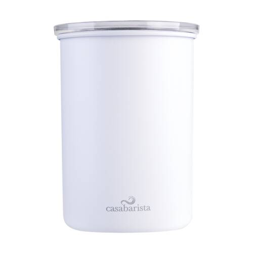Casabarista Stainless Steel Vacuum Seal Coffee Canister White 1.3L