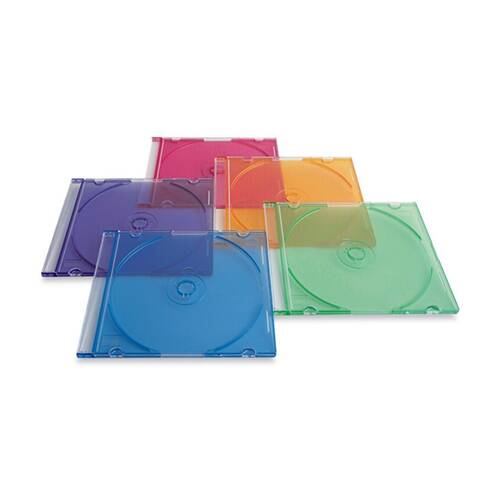 25pc VERBATIM CD/DVD Coloured Slim Storage Cases Disc Holders Multicolour