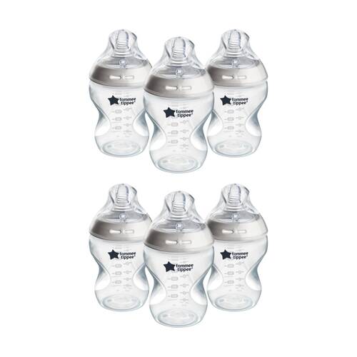 2x 3pc Tommee Tippee Natural Start Silicone Teat Baby Bottle Set 260ml