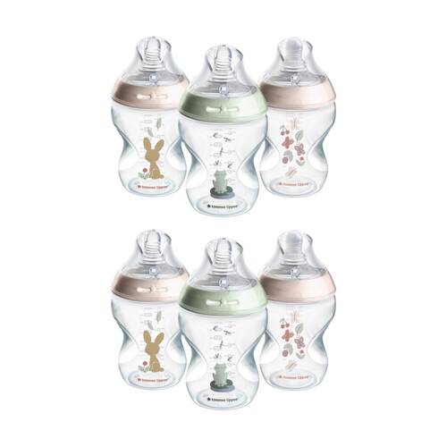 2x 3pc Tommee Tippee Natural Start Silicone Teat PP Girl Baby Bottle Set 260ml